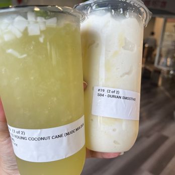 Mia & More - Minnesota - Young coconut cane (sugarcane juice and coconut water) and durian smoothie - Juice Bars & Smoothies Near Me - Blaine, Minnesota Mia & More - Minnesota - Young coconut cane (sugarcane juice and coconut water) and durian smoothie - Juice Bars & Smoothies Near Me - Blaine, Minnesota