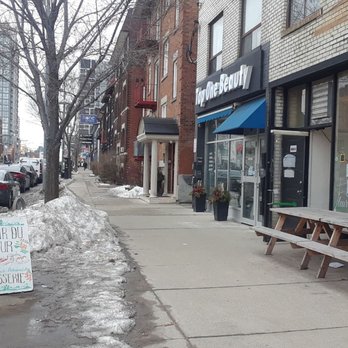Fleur Du Jour - Store front: sign, bench, open door, go! - Patisserie/Cake Shop Near Me - Toronto, Ontario Fleur Du Jour - Store front: sign, bench, open door, go! - Patisserie/Cake Shop Near Me - Toronto, Ontario