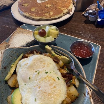 First Watch - Skillet hash farmhouse and side of banana crunch pancakes . Absolutely delicious and the staff super friendly and great costumer service - Breakfast & Brunch Near Me - Pearland, Texas First Watch - Skillet hash farmhouse and side of banana crunch pancakes . Absolutely delicious and the staff super friendly and great costumer service - Breakfast & Brunch Near Me - Pearland, Texas
