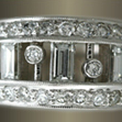Unique diamond wedding band in white gold
