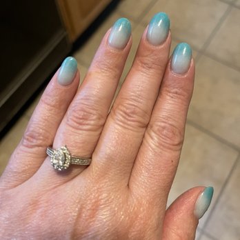 Nails Art & Spa - Great job byMary! Ombré dip powder in blue! - Nail Salons Near Me - Millersville, Maryland