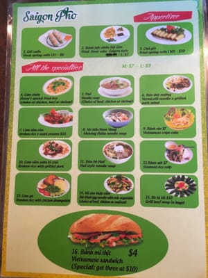 Menu photo 6 Saigon Pho Rochester, NY