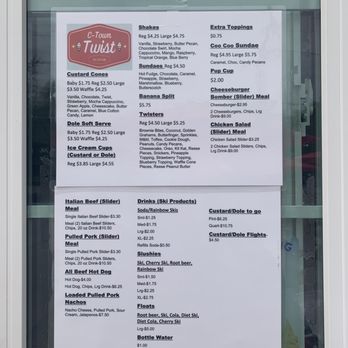 C-Town Twist Ice Cream Stand - Menu - Ice Cream & Frozen Yogurt Near Me - Centralia, Illinois