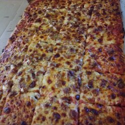 Big John's - Sheet pizza for party. Over cooked and not enough cheese :(