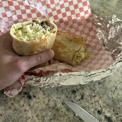 "Mediterranean Lamb Burrito" (Rice burrito)