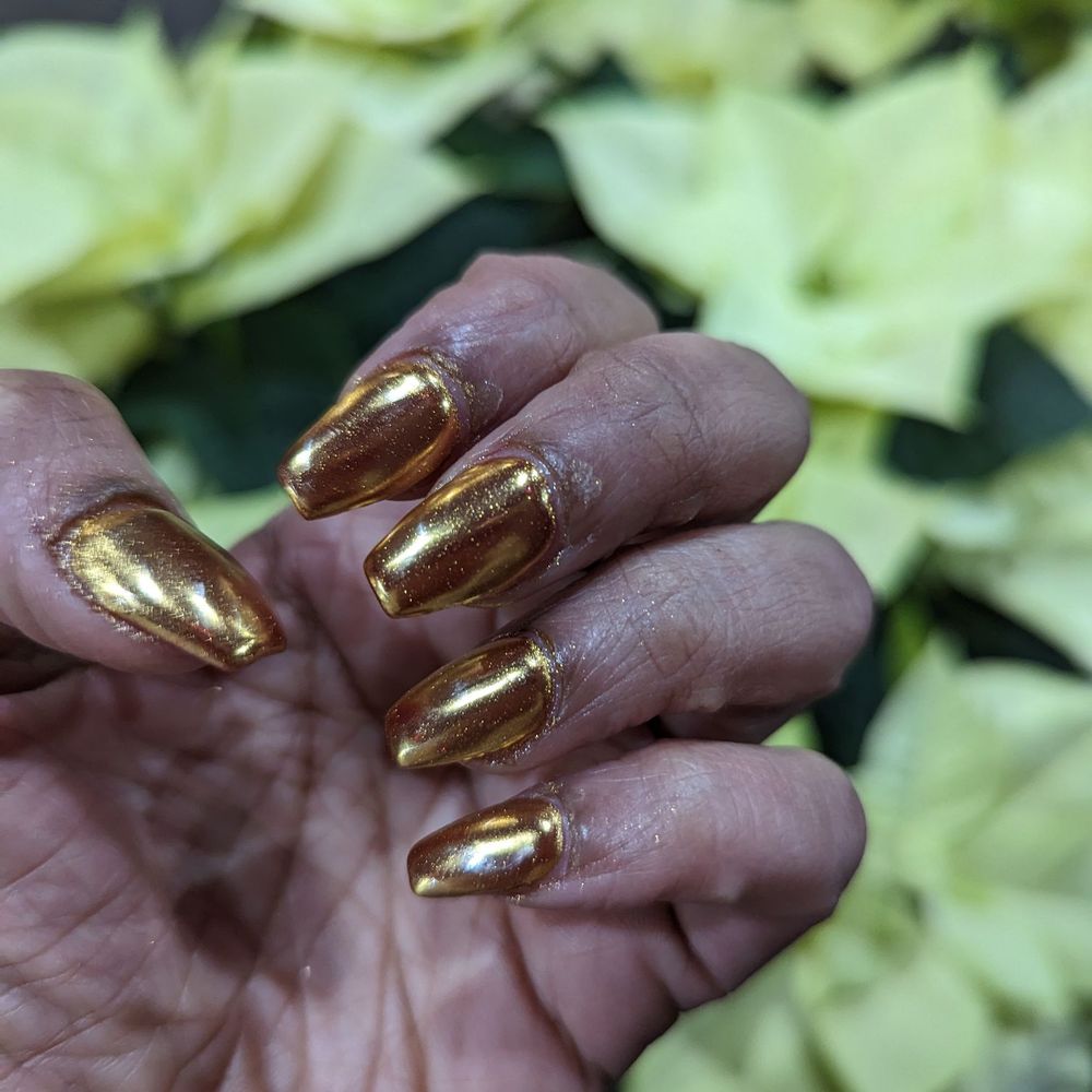 District Nails - Right after I came home, gold chrome--SHITTY customer service - Nail Salons Near Me - Washington, DC, District of Columbia