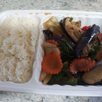 Thai Kitchen 4 - Spicy eggplant with jasmine rice - Thai Near Me - Southington, Connecticut Thai Kitchen 4 - Spicy eggplant with jasmine rice - Thai Near Me - Southington, Connecticut