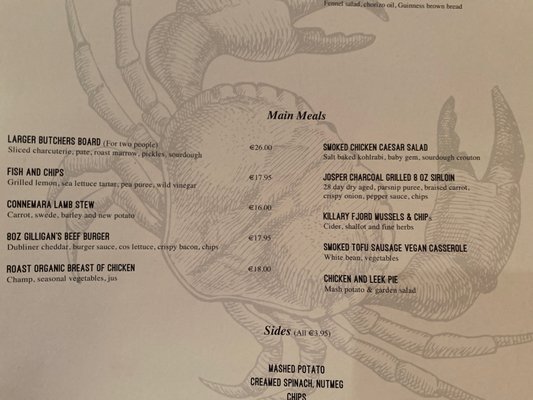 Menu photo 2 McSwiggans Bar and Restaurant Galway, G Menu photo 2 McSwiggans Bar and Restaurant Galway, G