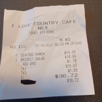I Love Country Cafe - Ramen price ok, brisket salad was pricey - Desserts Near Me - Honolulu, Hawaii I Love Country Cafe - Ramen price ok, brisket salad was pricey - Desserts Near Me - Honolulu, Hawaii