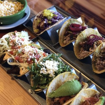 Session Taco - Left, top to bottom - Grilled Baja Fish, Carne Asada, Beef Brisket Birria...Right, top to bottom - Habanero Chicken, BBQ Duck, Spicy Chorizo - Cocktail Bars Near Me - Kansas City, Missouri Session Taco - Left, top to bottom - Grilled Baja Fish, Carne Asada, Beef Brisket Birria...Right, top to bottom - Habanero Chicken, BBQ Duck, Spicy Chorizo - Cocktail Bars Near Me - Kansas City, Missouri
