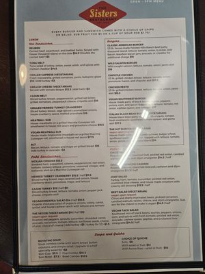 Menu photo 2 The Sisters Restaurant Everett, WA