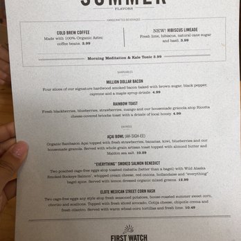 First Watch - Summer menu 8/5/18 - Cafes Near Me - Omaha, Nebraska First Watch - Summer menu 8/5/18 - Cafes Near Me - Omaha, Nebraska