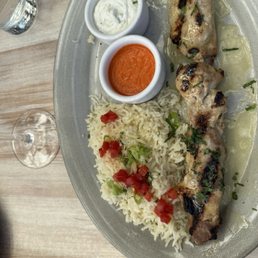 Salmon souvlaki Salmon souvlaki
