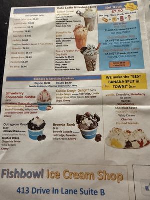 Menu photo 2 Fishbowl Ice Cream Shop Moncks Corner, SC Menu photo 2 Fishbowl Ice Cream Shop Moncks Corner, SC