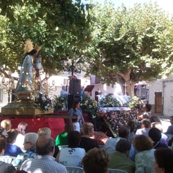 Plaça dels Arbres - Visita de la patrona de Valencia a Macastre en septiembre de 2012.