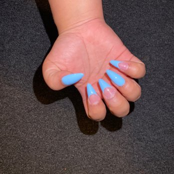 ABC Nails & Spa - blue french tips with some full nail colors - Nail Salons Near Me - Los Angeles, California ABC Nails & Spa - blue french tips with some full nail colors - Nail Salons Near Me - Los Angeles, California