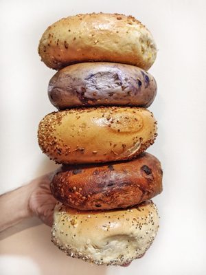 Photo of Rosenfeld Bagel - Newton, MA, US. Bagel stack!
