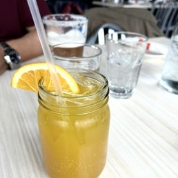 Sips: (Hubs' Blue Moon/ My 'Mango Madness' Mocktail: Ginger+Turmeric Elixir+Mango Nectar+Club Soda)