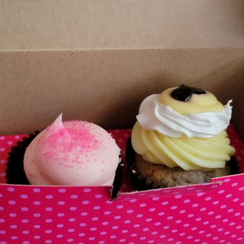 Smallcakes Cupcakery Evans/Augusta - Pink Chocolate and Lemon BlueberryMuffin Cupcakes - Desserts Near Me - Evans, Georgia