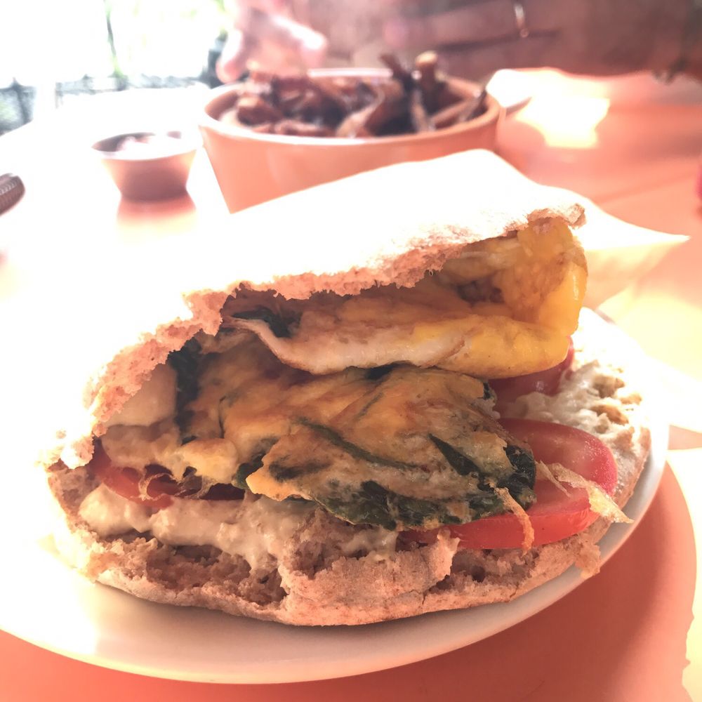 Batata - Breakfast all day spinach, egg, hummus sandwich. - Middle Eastern Near Me - Brooklyn, New York Batata - Breakfast all day spinach, egg, hummus sandwich. - Middle Eastern Near Me - Brooklyn, New York