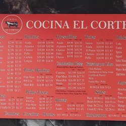 Menu as of January 2026