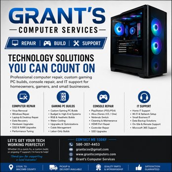 Grant's Computer Services - IT Services & Computer Repair Near Me - Clinton Township, Michigan Grant's Computer Services - IT Services & Computer Repair Near Me - Clinton Township, Michigan