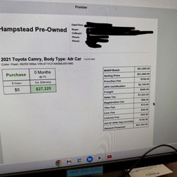 Hampstead Preowned - Quote sheet