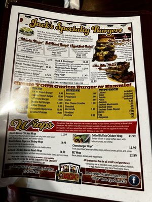 Menu photo 6 One Eyed Jack's Winamac, IN