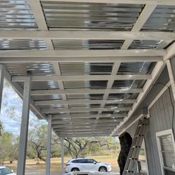 J and D's Cleaning and Handyman Services - Metal awning roof for porch of a trailer