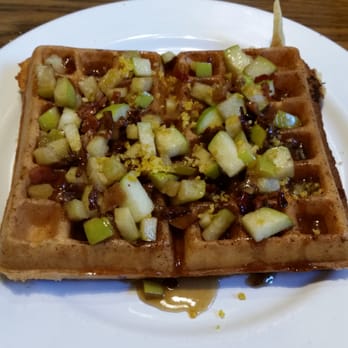 Mimi's Cafe - Green apple and bacon waffles with maple syrup - Breakfast & Brunch Near Me - Corona, California Mimi's Cafe - Green apple and bacon waffles with maple syrup - Breakfast & Brunch Near Me - Corona, California
