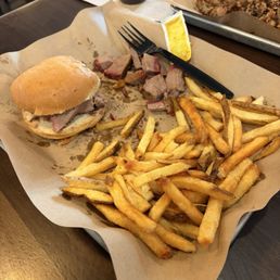 Brisket sandwich, and lots of hot fries