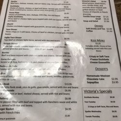 Victoria's Restaurant - Menu