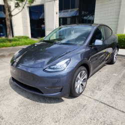 Tesla Model Y Protected with Stek PPf before  a colorchange wrap