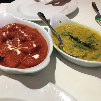 The Rajdoot - chicken tikka masala on the left; tarka daal side on the right - Indian Near Me - London, LND The Rajdoot - chicken tikka masala on the left; tarka daal side on the right - Indian Near Me - London, LND