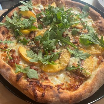 The Marshal - Peach, bacon Summer Peach, Bacon, and Blue Cheese Pizza - Breakfast & Brunch Near Me - New York, New York The Marshal - Peach, bacon Summer Peach, Bacon, and Blue Cheese Pizza - Breakfast & Brunch Near Me - New York, New York