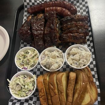Bibs Ribs - 3 meat plate - Barbeque Near Me - Whittier, California Bibs Ribs - 3 meat plate - Barbeque Near Me - Whittier, California