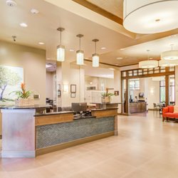 The Plaza at Pearl City - Main lobby and reception area at The Plaza at Pearl City assisted living and senior living community in Pearl City, Oahu.