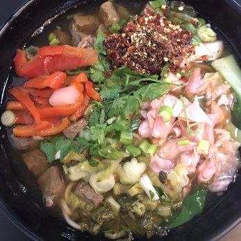 Flower Brook Mifen House - Pickled Pepper Beef Noodle ($7.99) - Chinese Near Me - Flushing, New York
