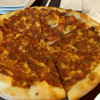 Larsa's Mediterranean - $5 appetizer laham ajeen (beef, tomatoes, spices) delicious ! - Pizza Near Me - Skokie, Illinois Larsa's Mediterranean - $5 appetizer laham ajeen (beef, tomatoes, spices) delicious ! - Pizza Near Me - Skokie, Illinois