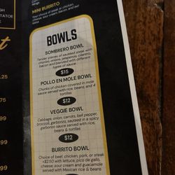 El Cortez - Menu