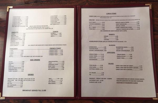 Menu photo 4 Evans Sidewalk Cafe Bristol, IN