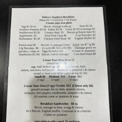 Debra's Southern Restaurant - Menu continued October 2025