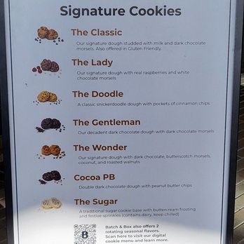 Batch & Box - Del Mar - Flavors and descriptions. 6/18/2022 - Bakeries Near Me - San Diego, California