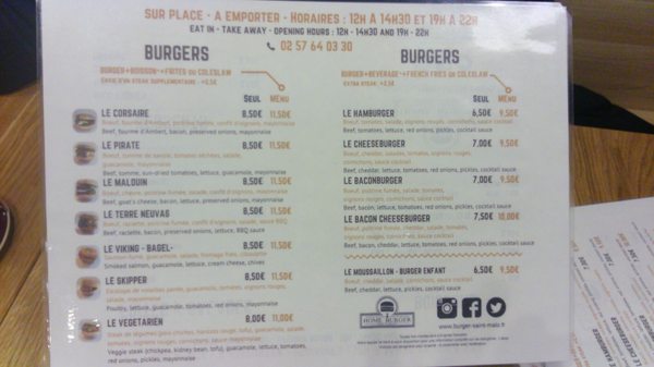 Menu photo 3 Home Burger Saint-Malo, 35