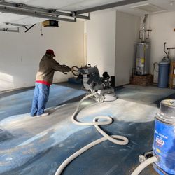 Action Painting - Dimond wheel grinding off failed epoxy coating