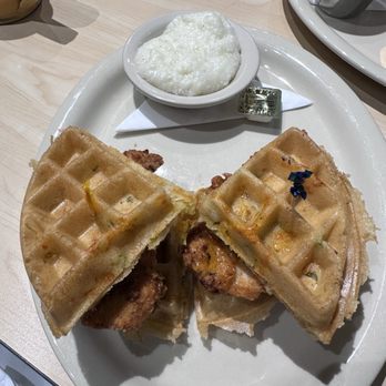 The Toasted Yolk Cafe - Jalapeño cheddar Chicken and Waffles - Breakfast & Brunch Near Me - Spring, Texas The Toasted Yolk Cafe - Jalapeño cheddar Chicken and Waffles - Breakfast & Brunch Near Me - Spring, Texas