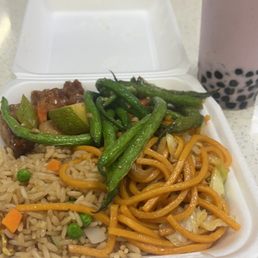 Taro smoothie and combo plate Taro smoothie and combo plate