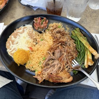 Tequila Jack's - Carnitas plate. Flour tortillas and corn pudding are a nice addition. - Bars Near Me - Long Beach, California