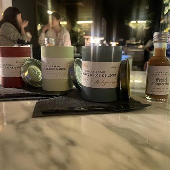 Aubi & Ramsa - Right to Left: Bourbon Kentucky Crème Brûlée |Tequila Agave Dulce de Leche| and Gin Key Lime Pie - Ice Cream & Frozen Yogurt Near Me - New York, New York Aubi & Ramsa - Right to Left: Bourbon Kentucky Crème Brûlée |Tequila Agave Dulce de Leche| and Gin Key Lime Pie - Ice Cream & Frozen Yogurt Near Me - New York, New York