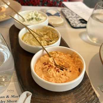 Balos Estiatorio - Hummus and pimento cheese - Seafood Near Me - Washington, DC, District of Columbia
